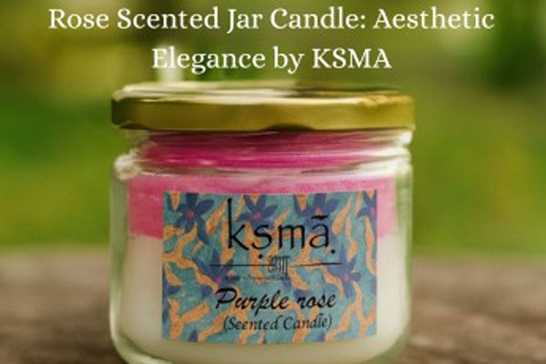 Purple Rose Scented Jar Candle: Aesthetic Elegance by KSMA