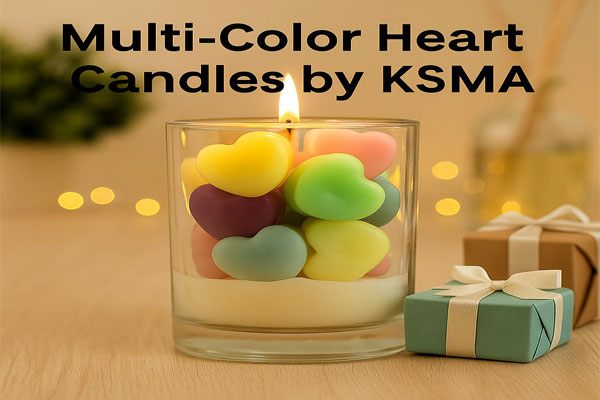 Multi-Color Heart Candles by KSMA: Aesthetic Glow with Purpose