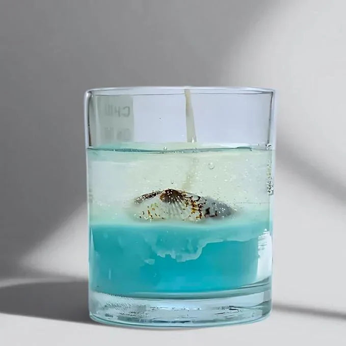 KSMA Chill on The Beach Sky Blue Glass Jar Candle – A Long-Lasting Home Fragrance for Calm and Comfort