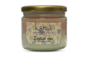 KSMA Jar Candle English Rose – A Long Lasting Glass Jar Candle for Calm Home Feeling