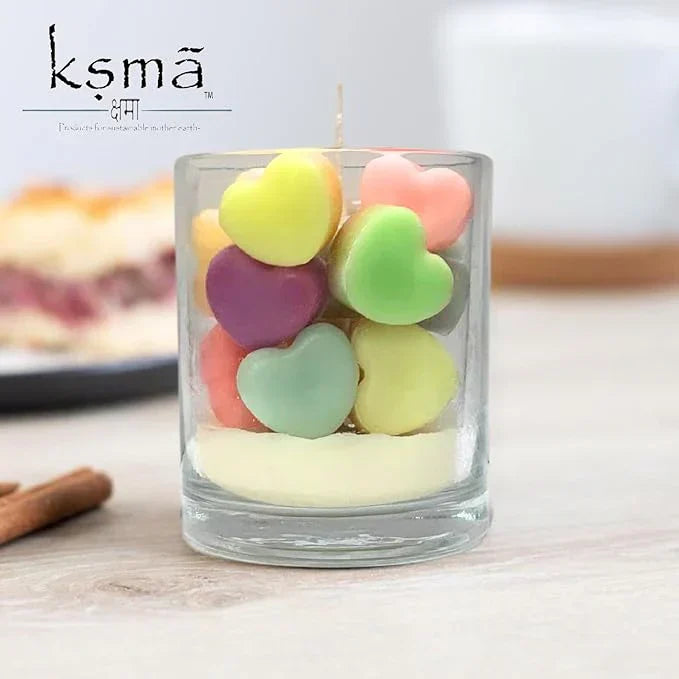 KSMA Glass Jar Candle Multi Heart – A Beautiful Glass Jar Candle for Memorable Moments