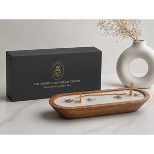Wooden Boat Candle with Dried Citrus, Lavender Buds, Grass, | Premium Handmade (Lavender Vanilla Scented) for Candle Home Décor, Relaxation & Gifting