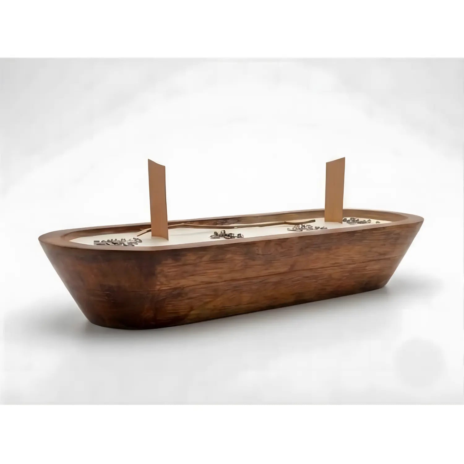 Wooden Boat Candle with Dried Citrus, Lavender Buds, Grass, | Premium Handmade (Lavender Vanilla Scented) for Candle Home Décor, Relaxation & Gifting