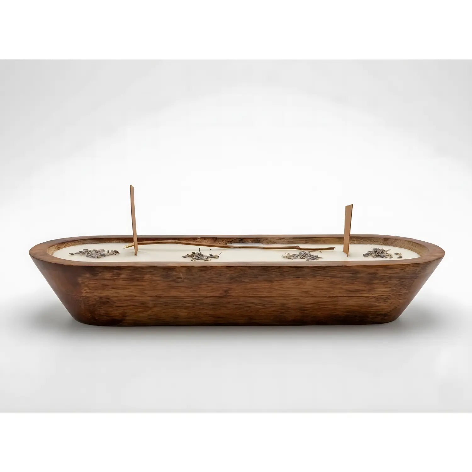 Wooden Boat Candle with Dried Citrus, Lavender Buds, Grass, | Premium Handmade (Lavender Vanilla Scented) for Candle Home Décor, Relaxation & Gifting