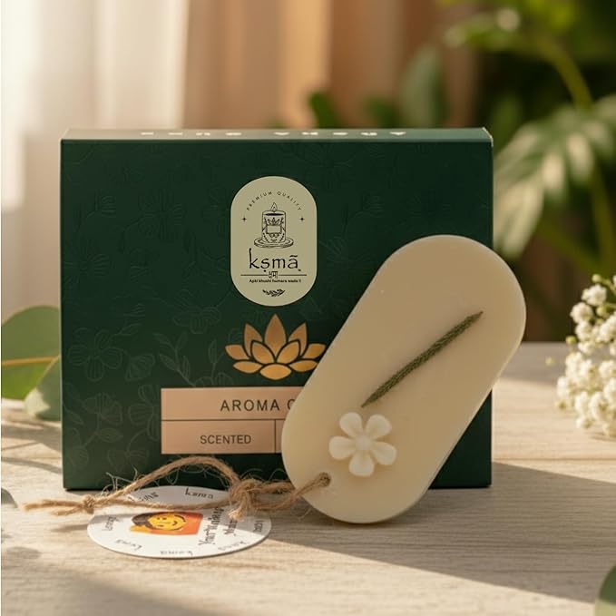 Ksma Aroma Wax Tablet (Cherry Farm Scented) | Natural Soy Wax Air Freshener for Wardrobe, Room & Bathroom | Handmade Fragrance Cube with Dried Flowers | Long-Lasting Scented Hanging Decor