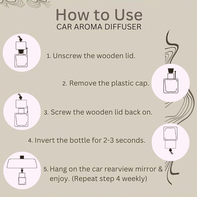 Ksmā Car Diffuser (Arabic Oud Scented) Hanging Car Perfume | Long Lasting Natural Aroma |