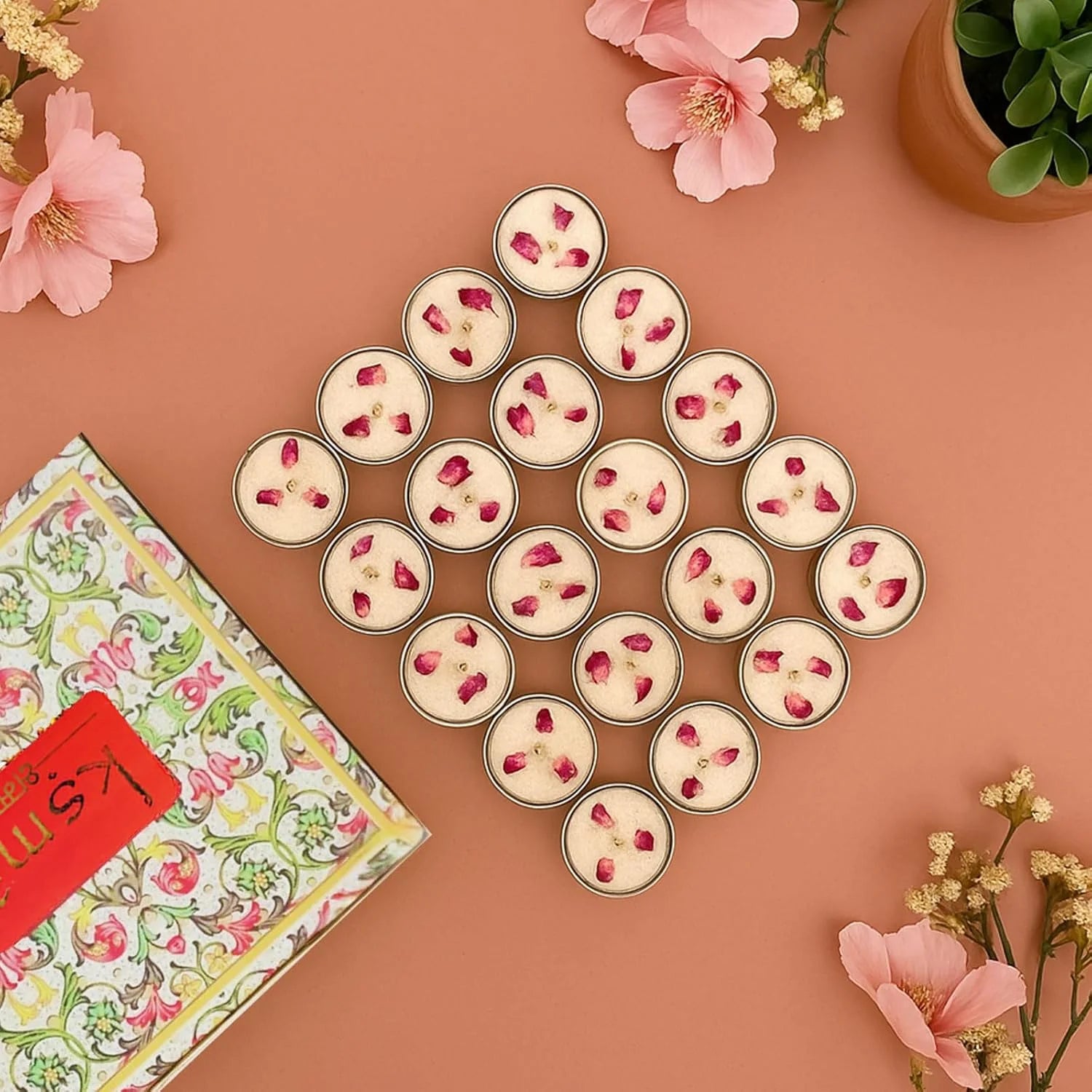 Tea-Light Candles Set of 20 (Rose Scented)