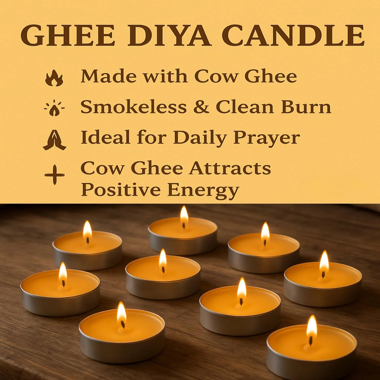 Ghee Diya Tealight Candles (Set of 25)
