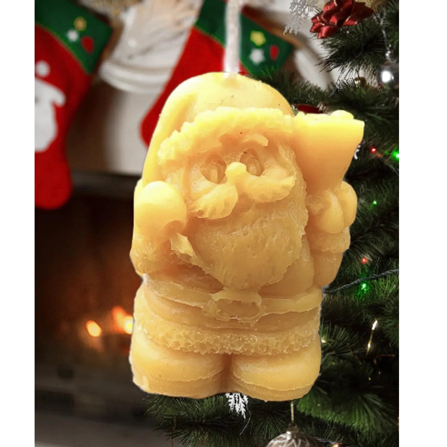 Set of 2 Small Santa Claus Decorative Candle (Coco Vanilla Scented) for Christmas | Festive Scented Wax Candle for Home Décor, Gifts & Xmas Decoration | Santa Candle