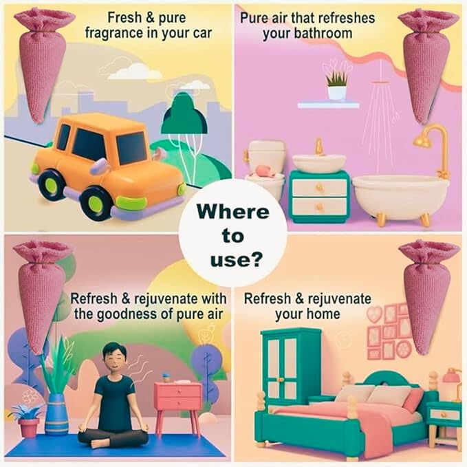 Ksma CamphAroma Natural Camphor Air Freshener Cone | Organic Washroom Buddy