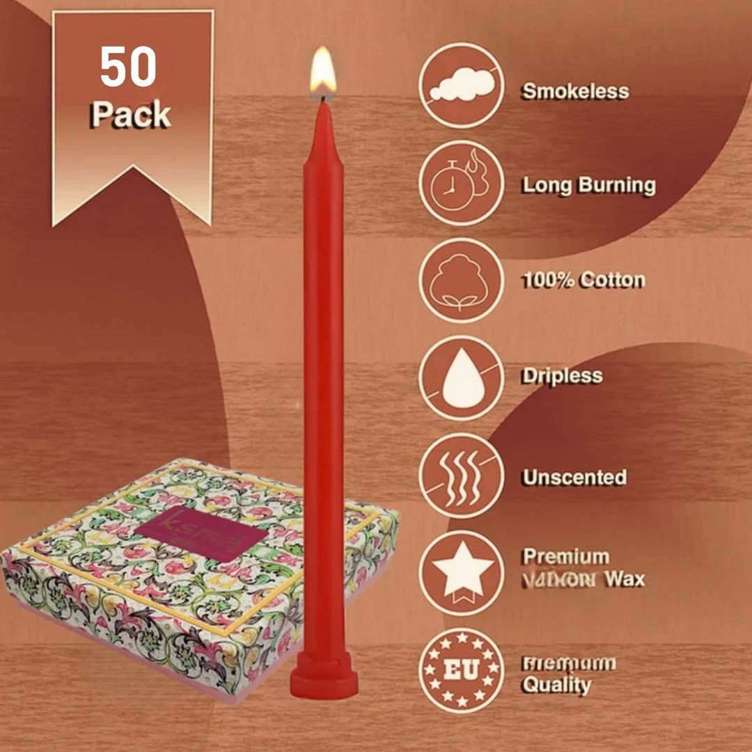 Set Of 50 Small Candle (Red)