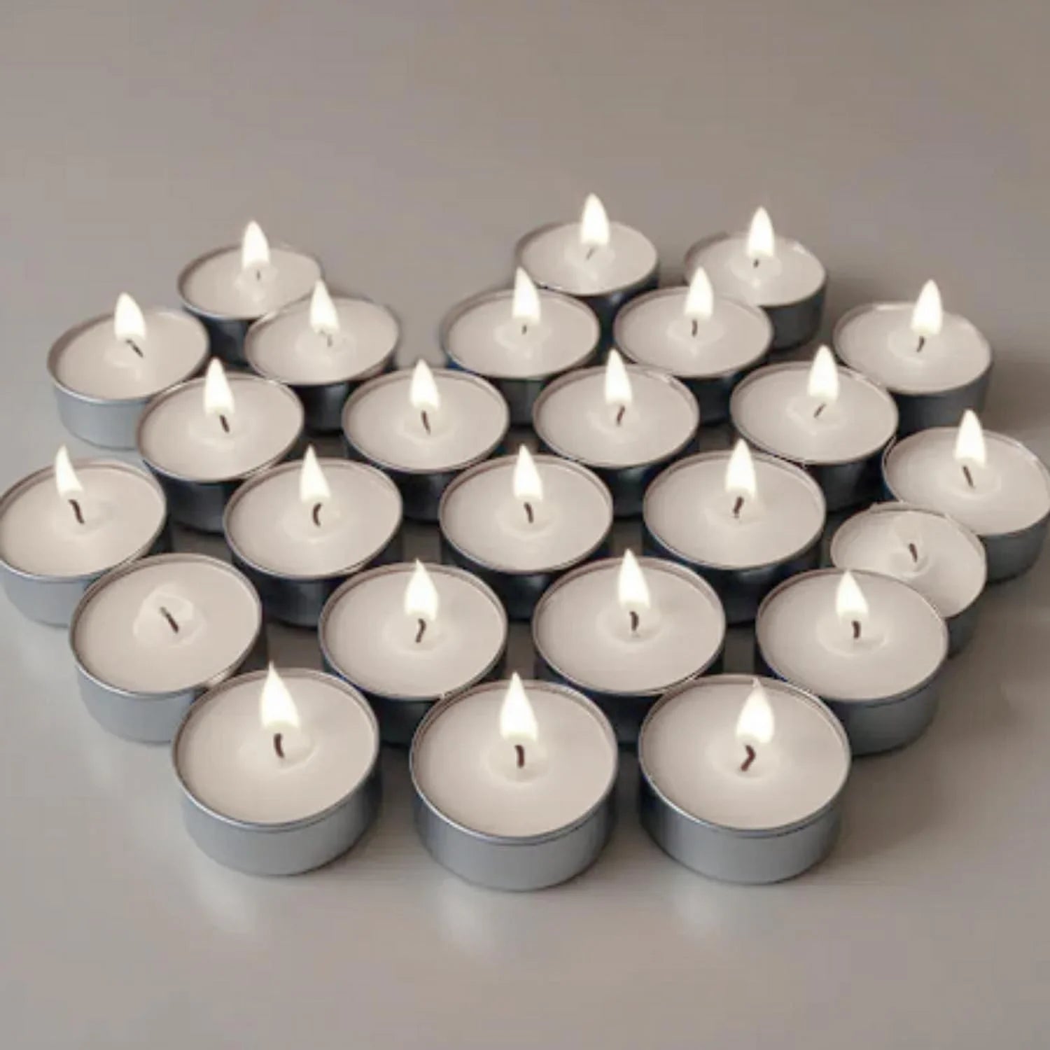 Basil fragrance tea light candles arranged together showing quantity pack