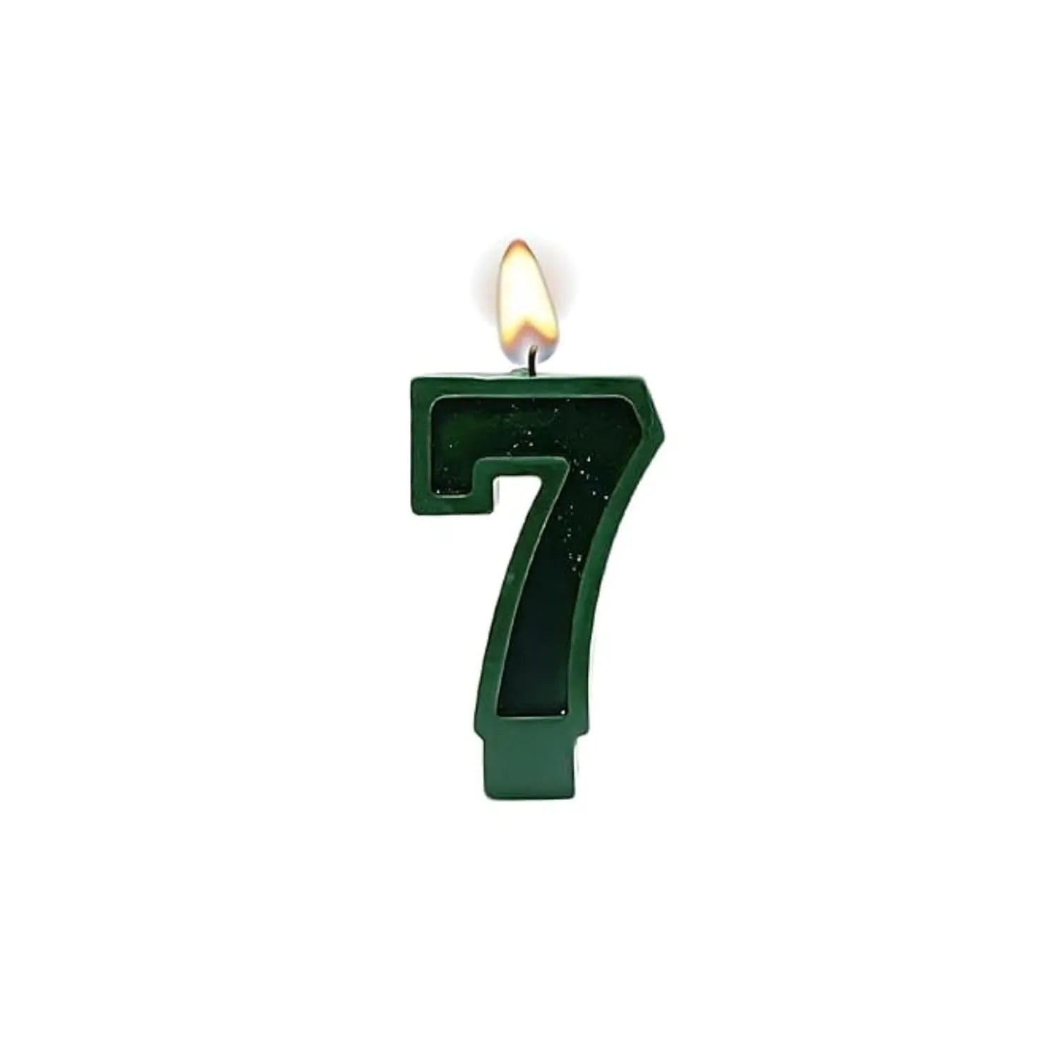 Green number 7 birthday candle single product image for cake decoration