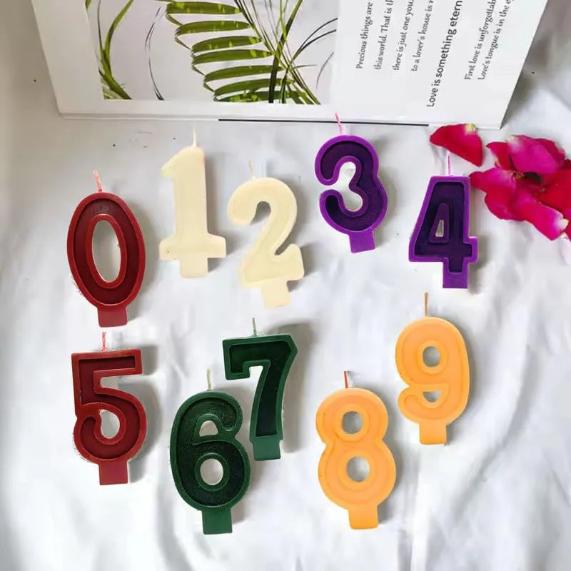 Birthday number candles set from 0 to 9 colorful cake decoration candles