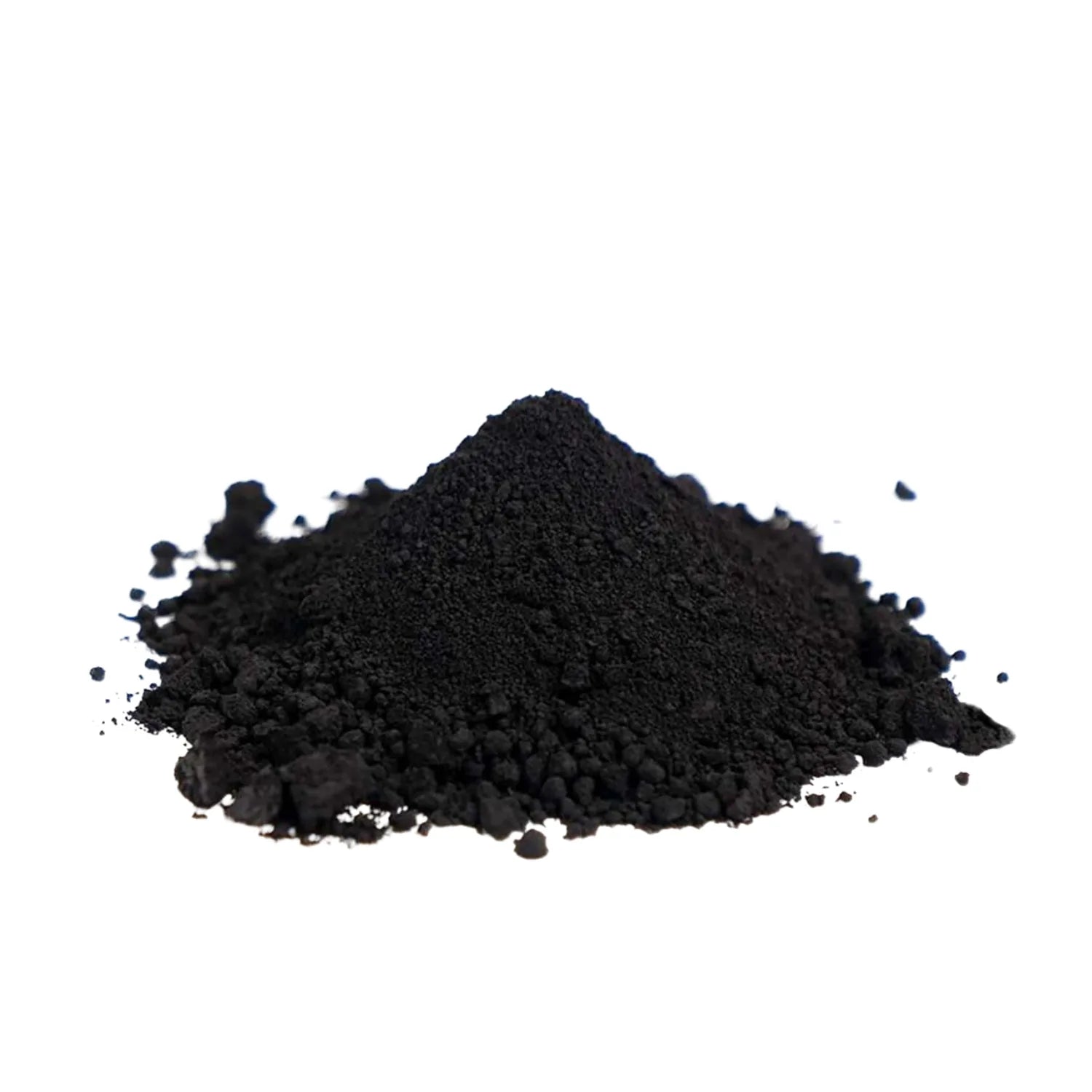Black pigment powder spread on surface showing color intensity