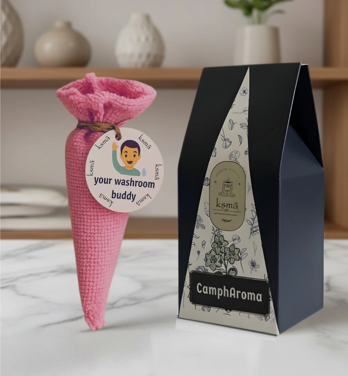 Ksma CamphAroma Natural Camphor Air Freshener Cone | Organic Washroom Buddy