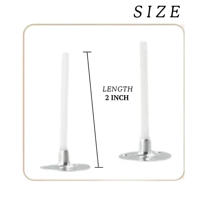 Metal wick holders used in different candle types including jar and tealight candles