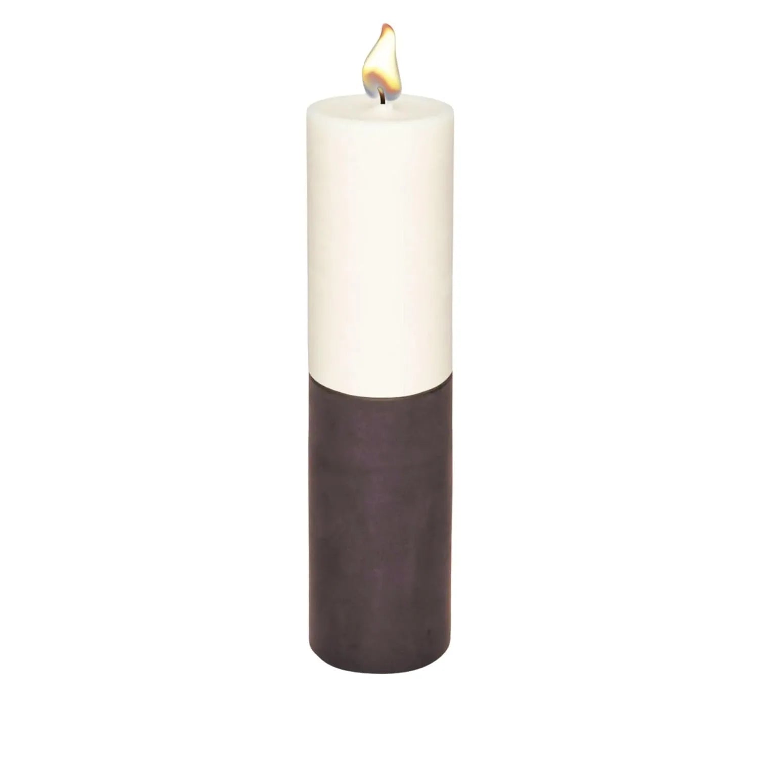two tone mocha cylinder pillar candle minimal design home decor