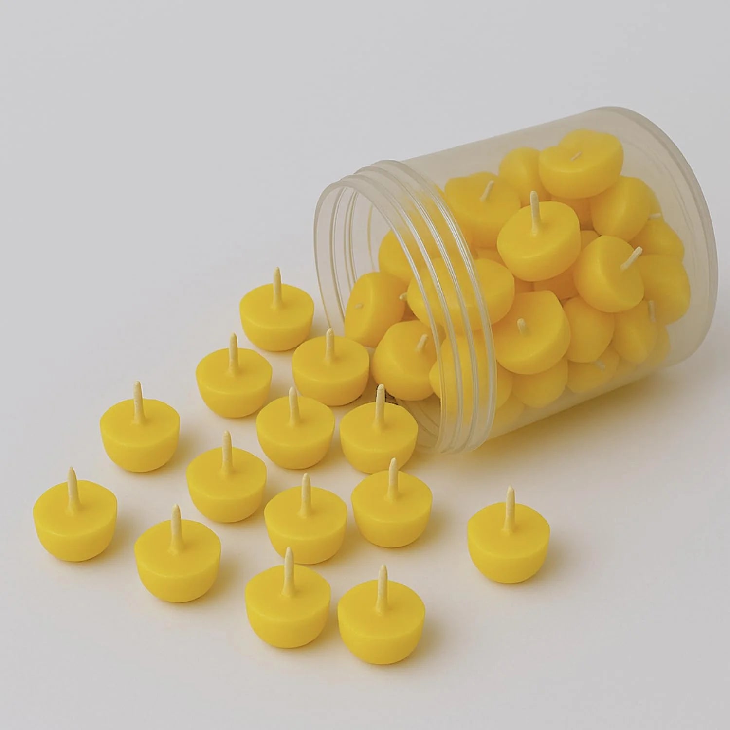 Ghee diya candles arranged together showing product quantity and shape