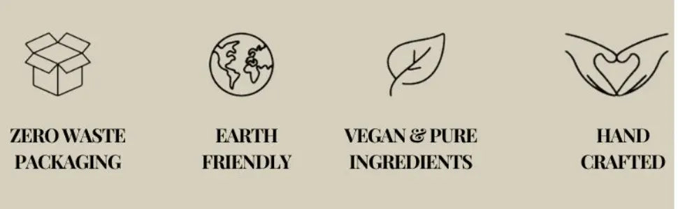 Goat milk soap product benefits icons and brand information layout