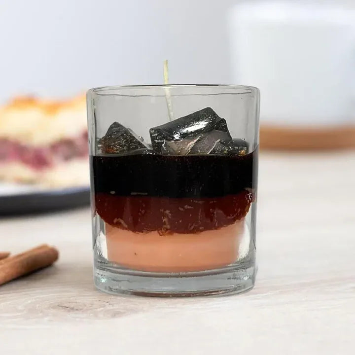 iced mocha glass jar candle brown layered wax aesthetic home decor candle