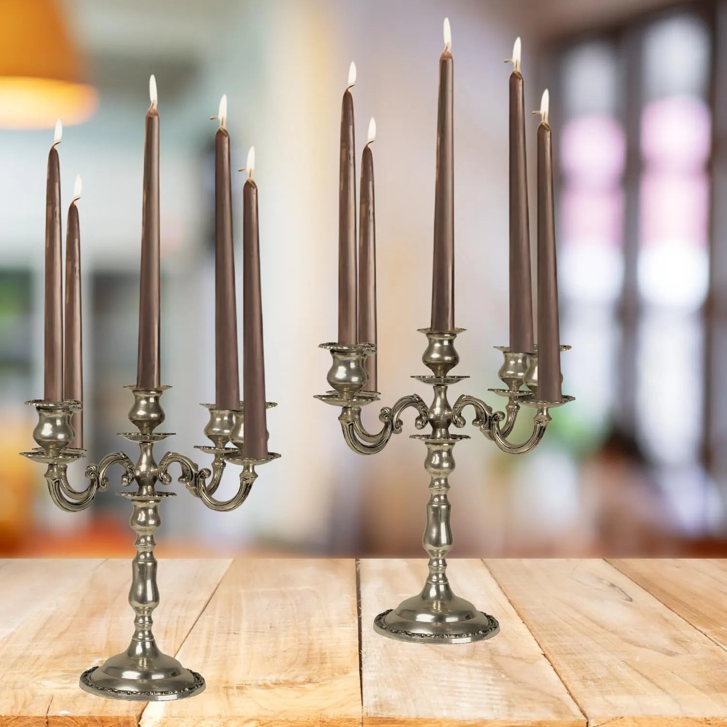 Set 4 Long Pillar Candle Mocha