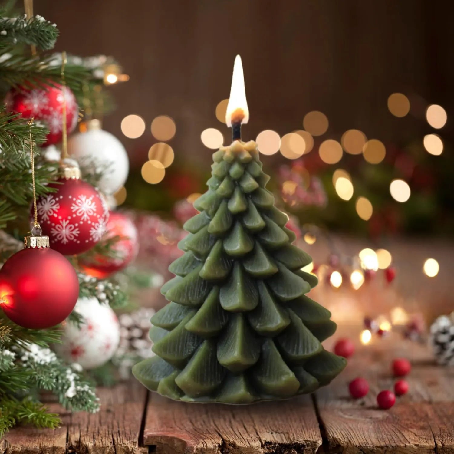 Set 2 Tree Candle (Green)