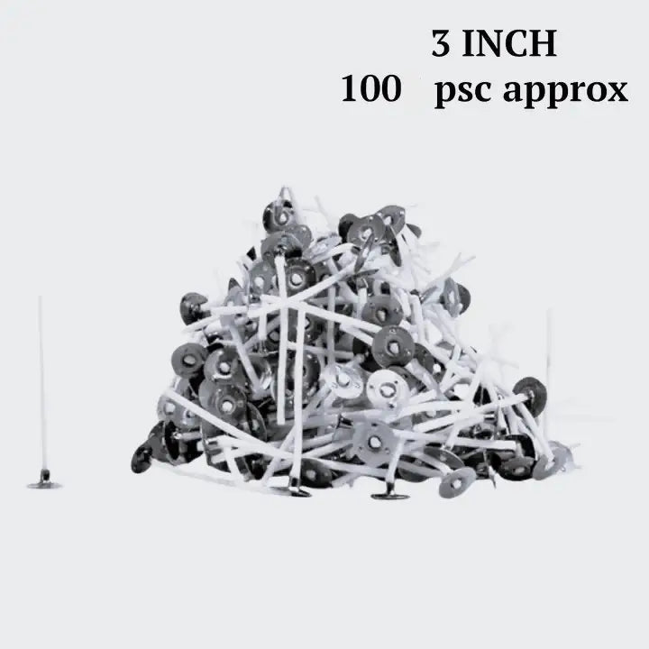 KSMA 3 inch candle wicks bulk pack with metal base