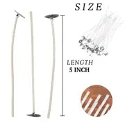 KSMA 5 inch candle wicks with metal base for candle making