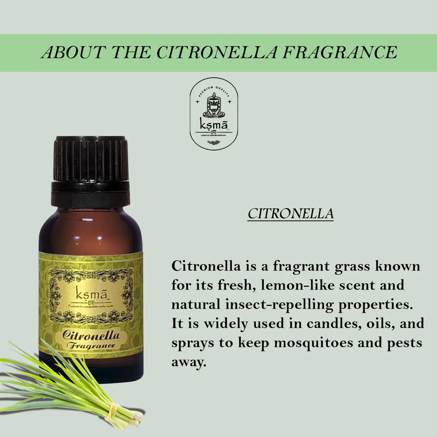 Ksma citronella fragrance oil long lasting aroma for candles perfumes and soaps