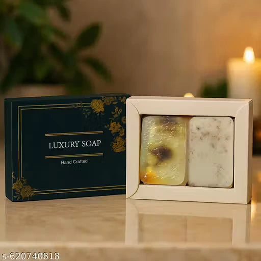 Ksma handcrafted goat milk and mandarin soap with box and soap bars on display
