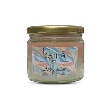 Glass jar candle with lid placed neatly showing compact and aesthetic design