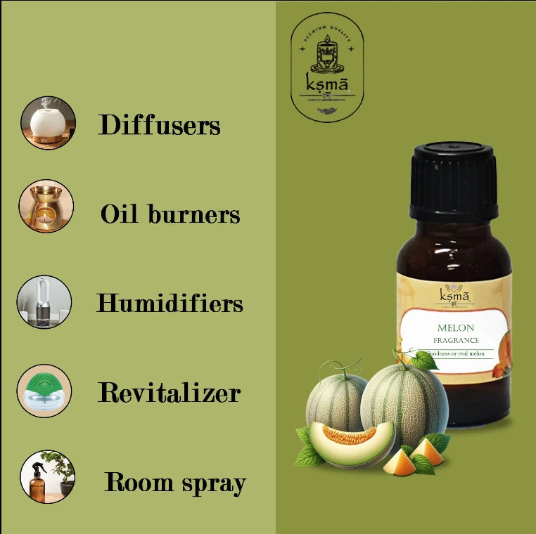 Melon fragrance oil with benefits and usage for candles soaps diffusers and home fragrance