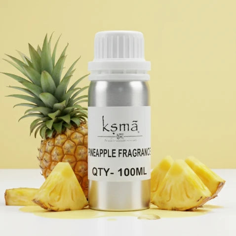 Pineapple fragrance oil bottle with pineapple slices product display