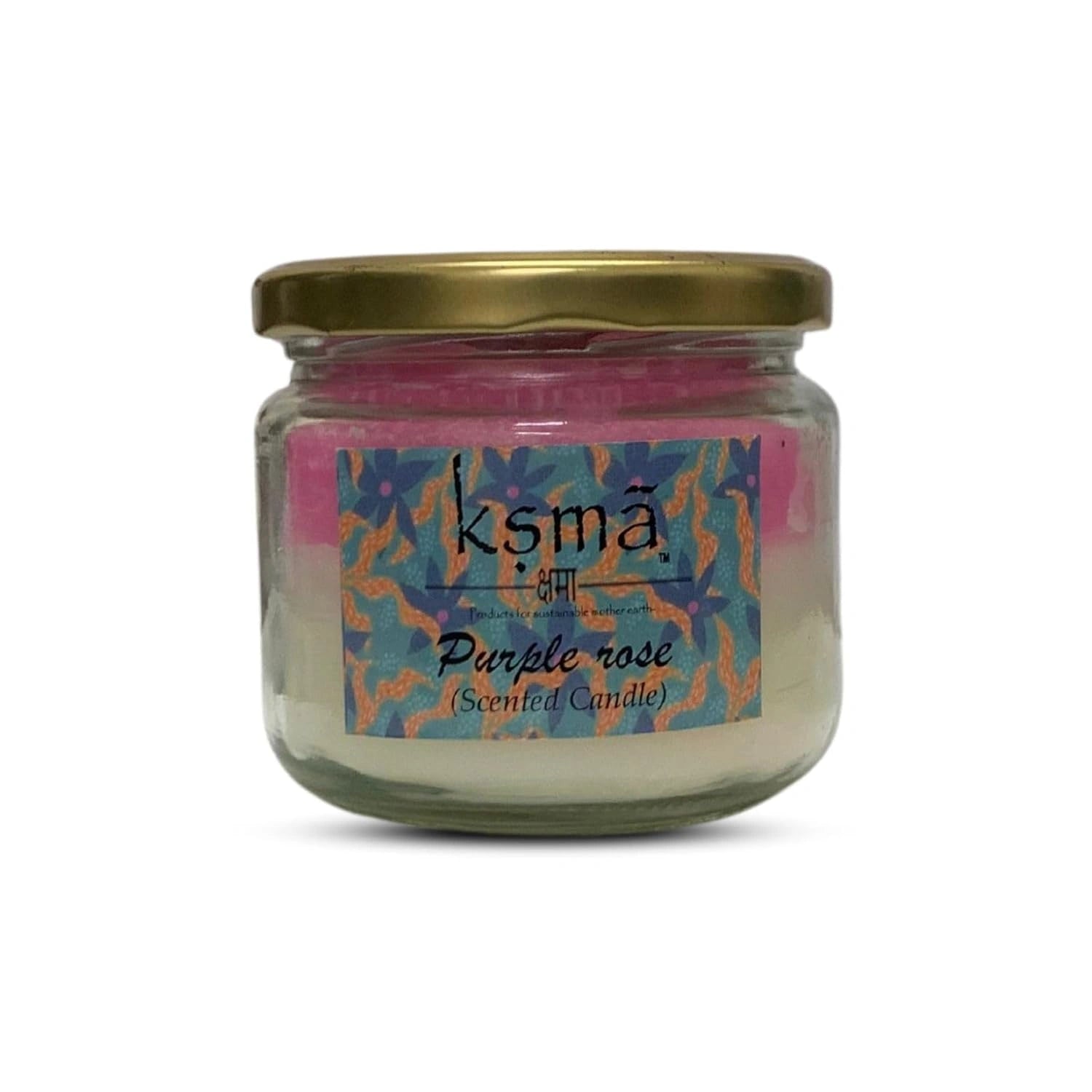 Purple rose jar candle in glass container long lasting scented candle for home decor and gifting