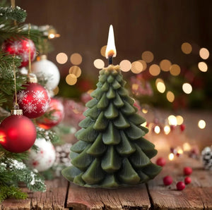 Tree shape candle used for festive decoration