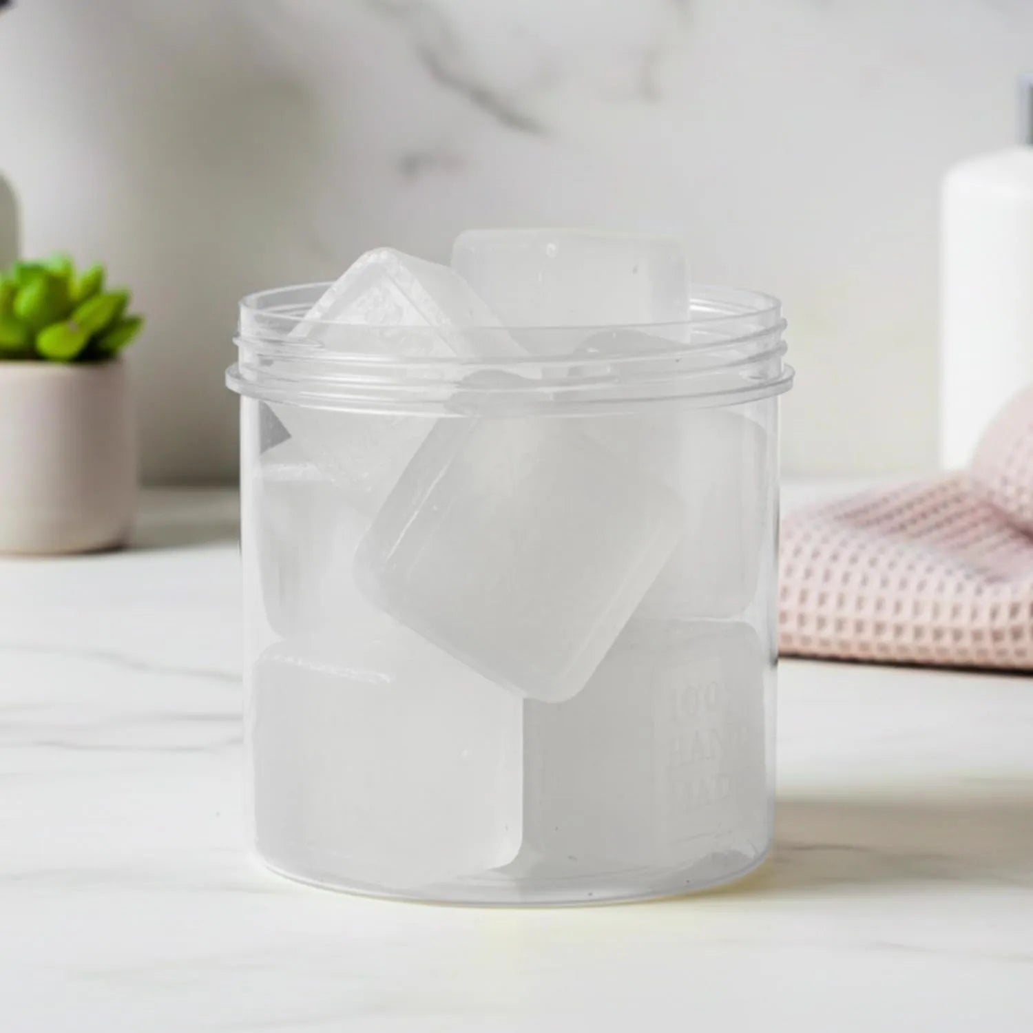 White melt and pour soap base cubes for DIY soap making