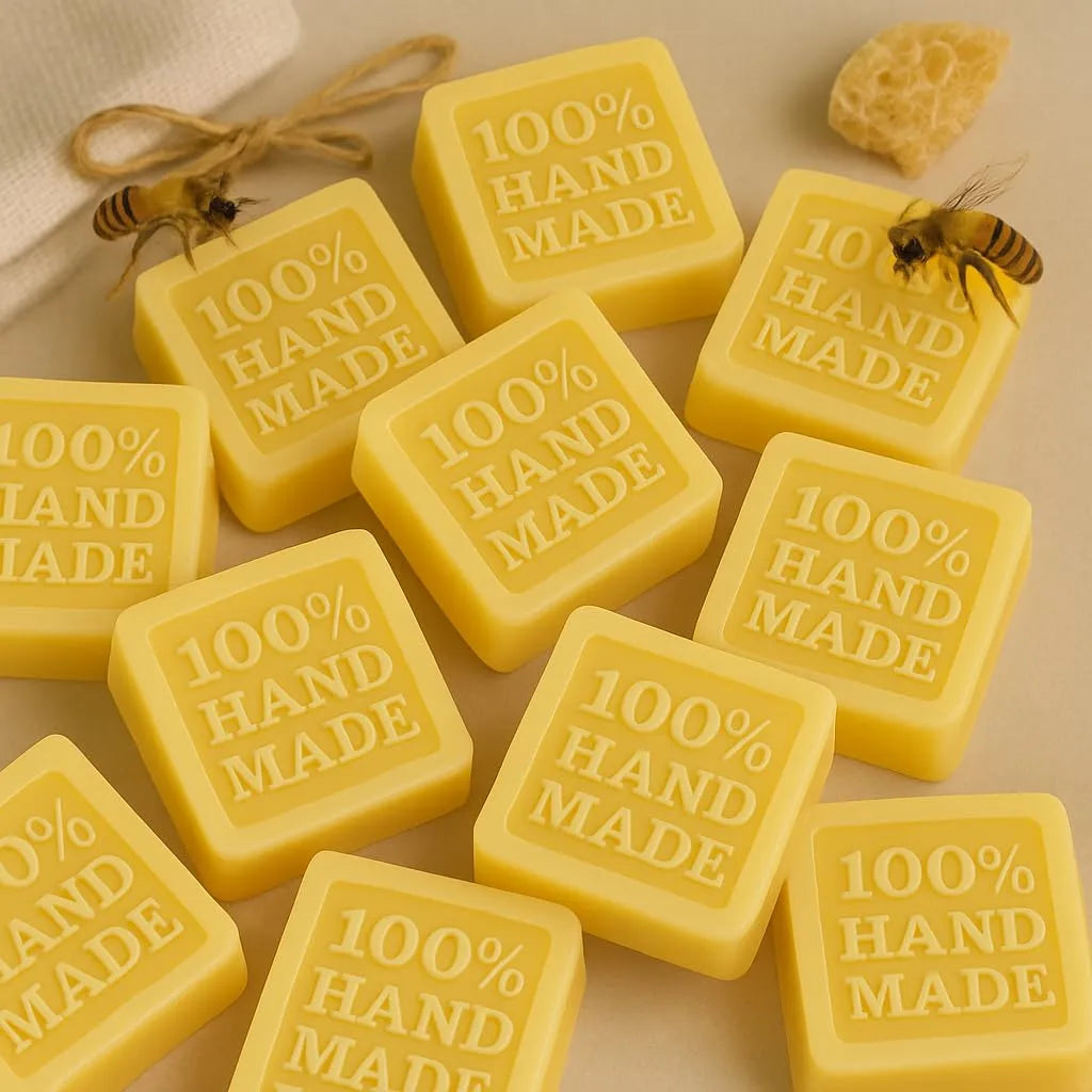 Yellow beeswax cubes used for making natural and long burning candles